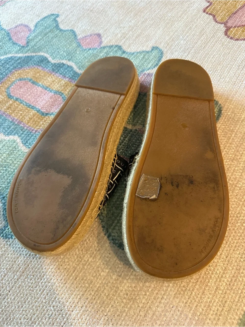Tory Burch Monogram Espadrille Slide Sandals